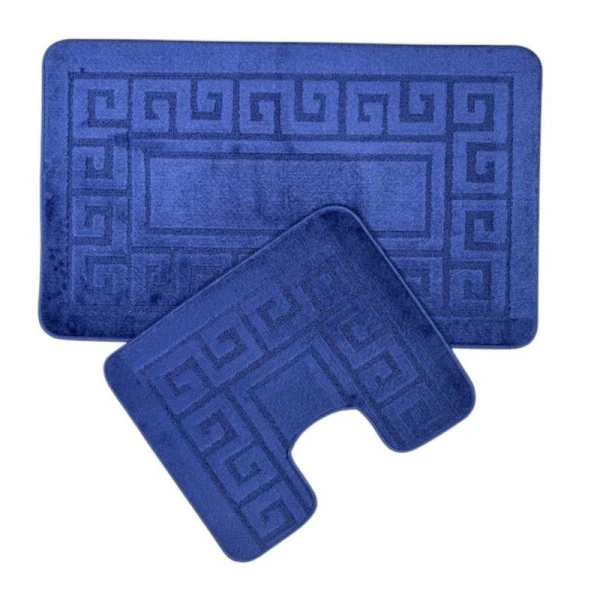 Набор ковриков в ванную 2пр 60*100/50*60см полипропилен MAXIMUS ETHNIC  D.BLUE 2582