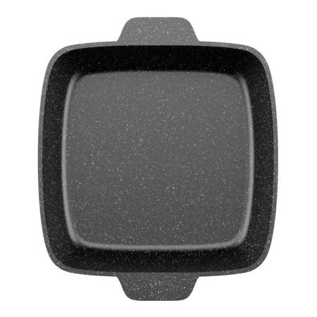 Жаровня квадратная 2л алюминий АП ГРАНИТ BLACK стекл.крышка 24*24см (6)