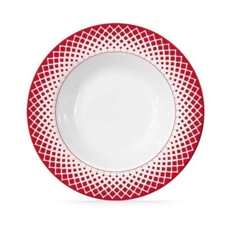 Тарелка глубокая 22см фарфор Teatro красный суповая TET-34-R