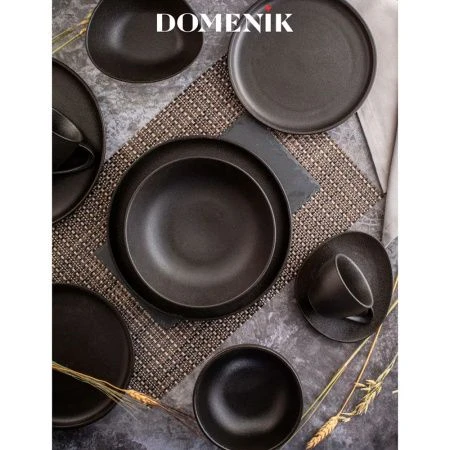 Тарелка глубокая 600мл 20см фарфор ROCK BLACK суповая DM8021 (6)