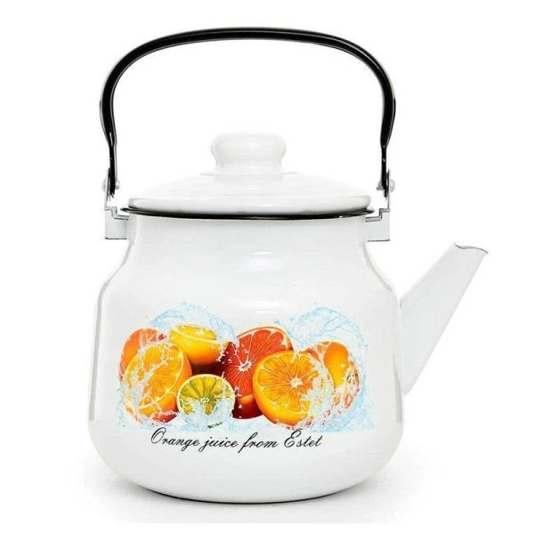 Чайник 3,5л эмаль ЦИТРУСОВЫЙ ФРЕШ (4)