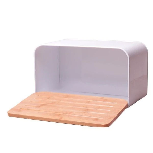 Хлебница 35*20*21,5см бамбук/нерж.сталь (черная, белая) арт. 1107 (4)