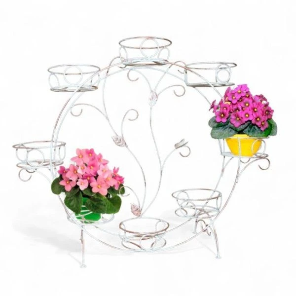 Подставка на 8 цветков 22*66*83см металл белая-золото 14-908 (1)