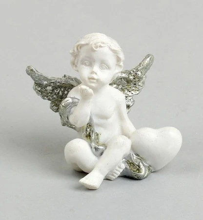 яяяФигурка Ангелок с сердцем с серебряными крыльями, МИКС, 5х3,5х5см 906867