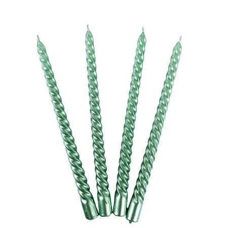 Набор свечей парафин 4шт. 25*1,7см зеленый FG-193 (72)