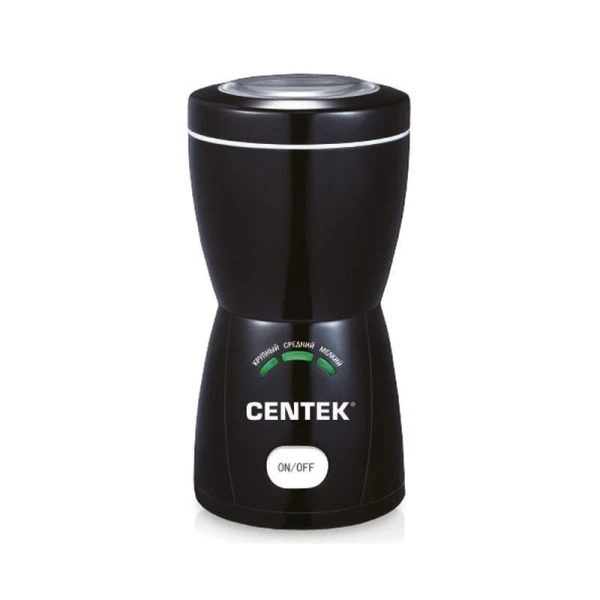 Кофемолка электрическая пластик Centek CT-1354 черн 200Вт вмест. 70г,автопомол,3 LED индикат Кофемолка электрическая пластик Centek CT-1354 черн 200Вт вмест. 70г,автопомол,3 LED индикат