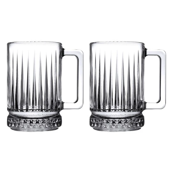 Кружки набор 2шт 310мл h115мм стекло ЭЛИЗИЯ (12)