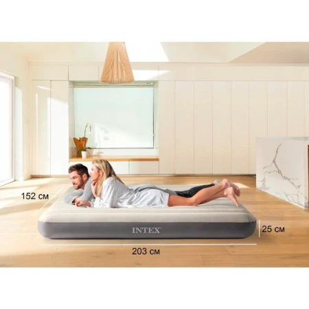 Матрас надувной двухместный флок ПВХ Single-High 203*152*25см до 272кг (3)