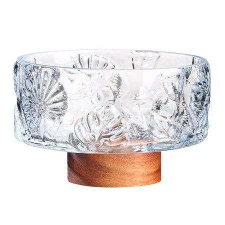 Конфетница 650мл 14*9см стекло FLORA (12)