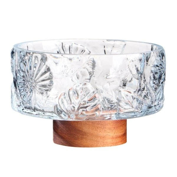 Конфетница 650мл 14*9см стекло FLORA (12)