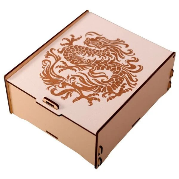 Шкатулка для чайных пакетиков 18*15,5*7,5см дерево Лунный Дракон МБ88-468 ВЫВОД
