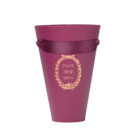 Коробка для цветов 13*7*20 Конус сливовый (120)