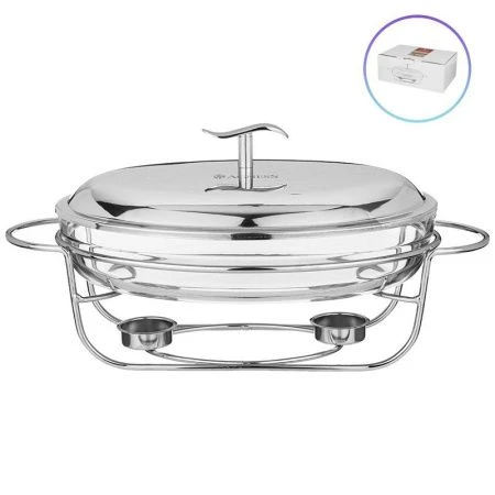 Мармит 2л стекло на мет.подставке, 2 свечи 38,5*21,5*18см (4)