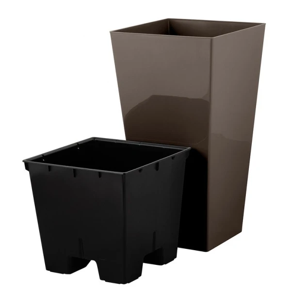 Горшок для цветов 19,4л 250*250*470мм пластик London Cube французский платан c дренаж.вставкой