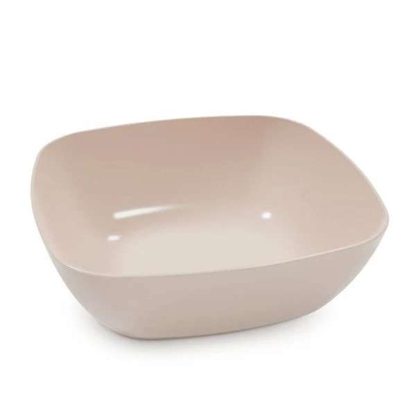 Тарелка глубокая 16*16см пластик КВАДРО бежевая (25)