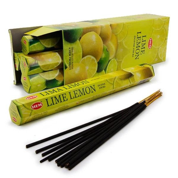 Благовония шестигранник 20 палочек HEM Lime Lemon Лайм Лимон 186LIL (6)