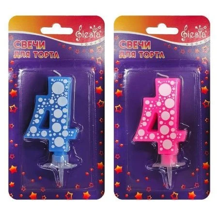 Свеча в торт стеарин Цифра ЗАБАВА 4 розовый/голубой (24) Свеча в торт стеарин Цифра ЗАБАВА 4 розовый/голубой (24)