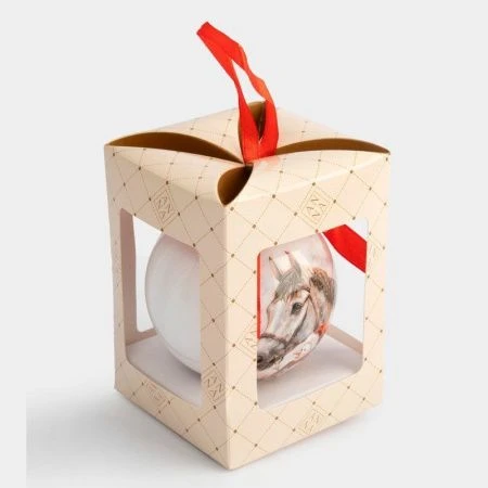 Игрушка новогодняя Шар 7см пенопласт Конь и снеговик New year ANLAF-XSR0938