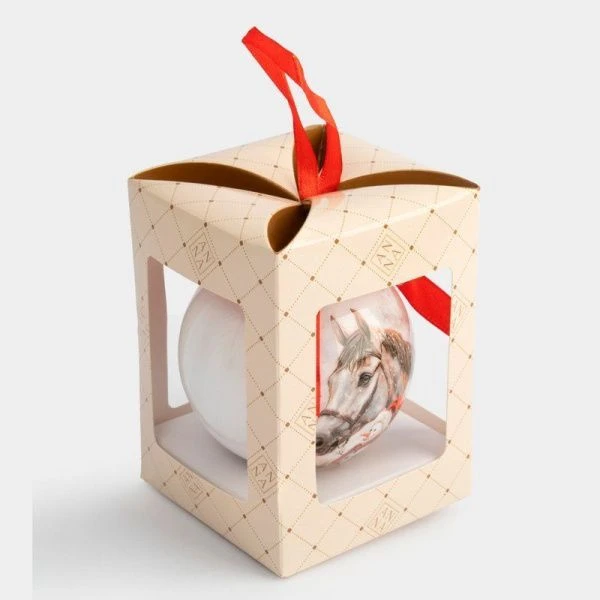 Игрушка новогодняя Шар 7см пенопласт Конь и снеговик New year ANLAF-XSR0938