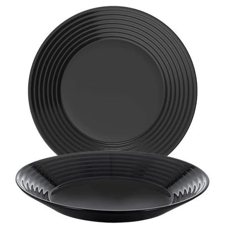 Тарелка глубокая 23см стеклокерамика АРЕНА БЛЭК 56868 (24)