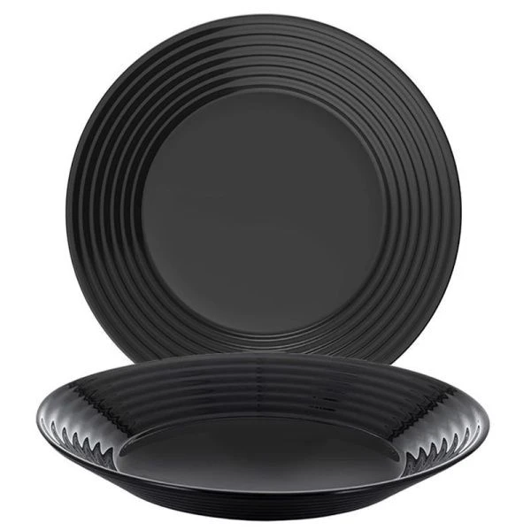 Тарелка глубокая 23см стеклокерамика АРЕНА БЛЭК 56868 (24)