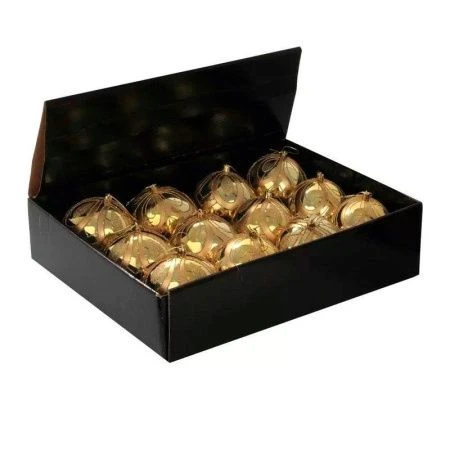 Украшение новогоднее шар Золотой вензель D10 см