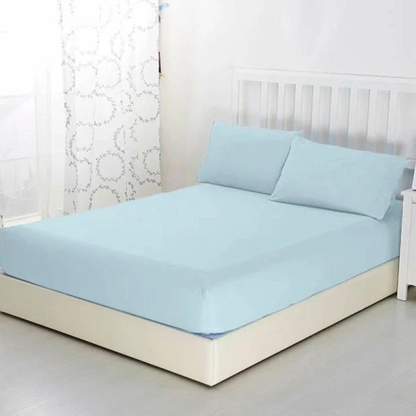 Простыня на резинке 160*200*20 трикотаж Небесный