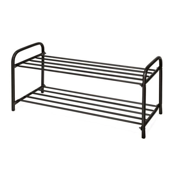 Полка для обуви 2 секции 360*330*800мм металл КОМФОРТ низкая разбор. черная ЭТК2 (1)