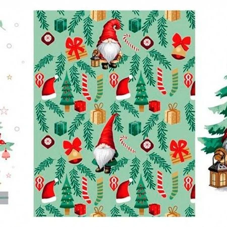 Полотенце кухонное вафельные 45*60см Новогодние гномики