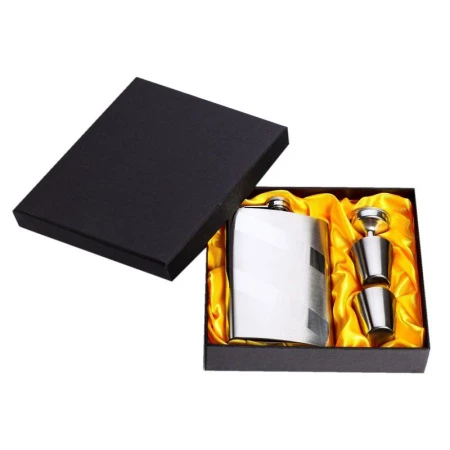 Набор подарочный металл 4в1 (фляжка 270мл, рюмки 2шт., воронка) Классика 14*4*18см