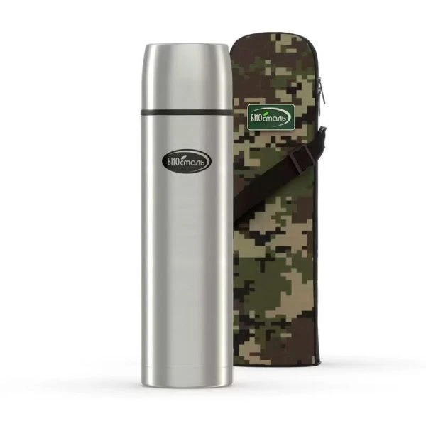 Термос 1,2л (32-40ч) нерж.сталь BIOSTAL-Охота чехол NBP-1200B