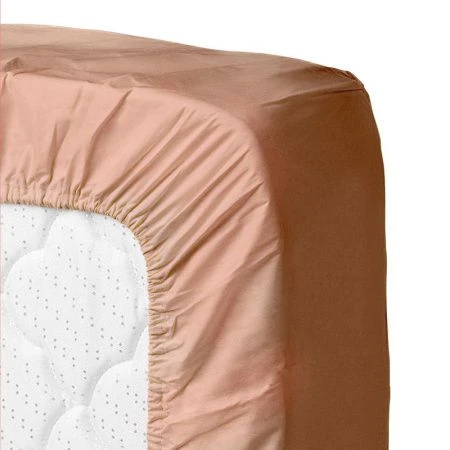 Простыня на резинке 160*200 сатин капучино