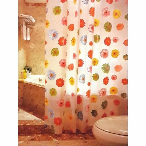 Штора для ванной 180*180 ГЕРБЕРЫ В-037В (36)