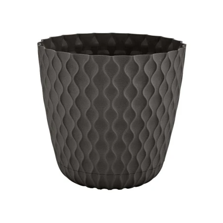 Горшок для цветов 1,4л d145мм пластик Wave с дренажной сеткой, съем.поддоном горький шоколад (10)