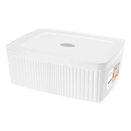 Корзинка 150*115*70мм 900мл пластик VELVET белый с крышкой (12)