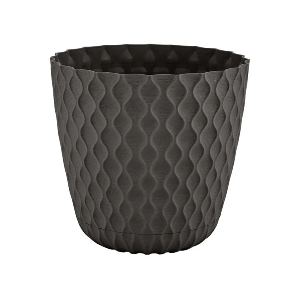 Горшок для цветов 1,4л d145мм пластик Wave с дренажной сеткой, съем.поддоном горький шоколад (10)