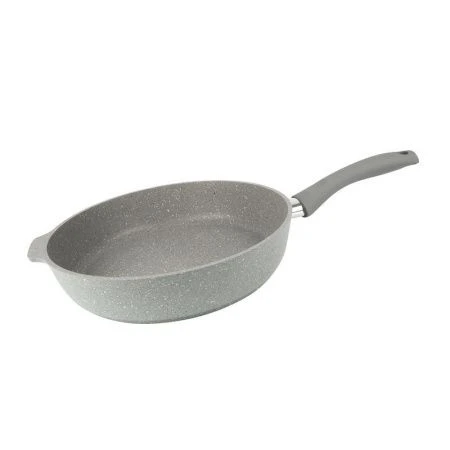 Сковорода 28см h6,5см алюминий АП светлый мрамор без крышки с несъемной ручкой (4)