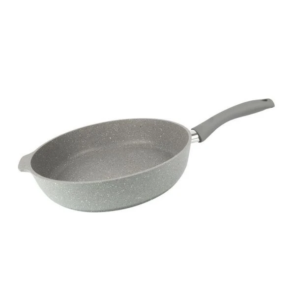 Сковорода 28см h6,5см алюминий АП светлый мрамор без крышки с несъемной ручкой (4)