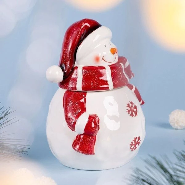Банка для сыпучих продуктов 16,5*13,5*20см керамика Christmas Holidays (12)