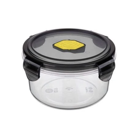 Контейнер пищевой СВЧ 600мл 140*77мм пластик BRILLIANT с клапаном герметичный черный (12)
