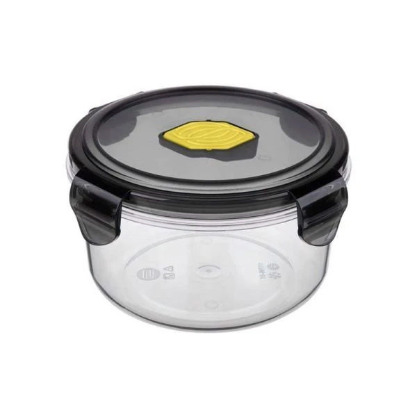 Контейнер пищевой СВЧ 600мл 140*77мм пластик BRILLIANT с клапаном герметичный черный (12)