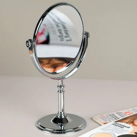 Зеркало настольное 18см пластик серебро CW419-11 (60)