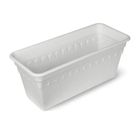 Балконный ящик 40см пластик КОЛЫВАНЬ мрамор с поддоном С183М (10)