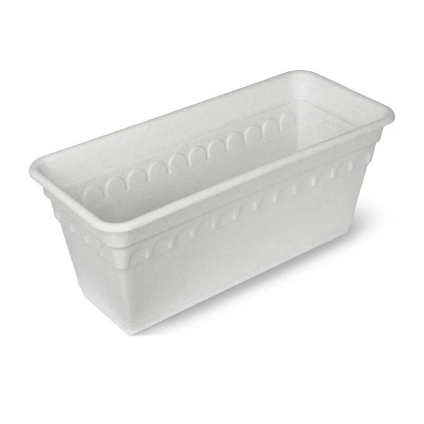 Балконный ящик 40см пластик КОЛЫВАНЬ мрамор с поддоном С183М (10)