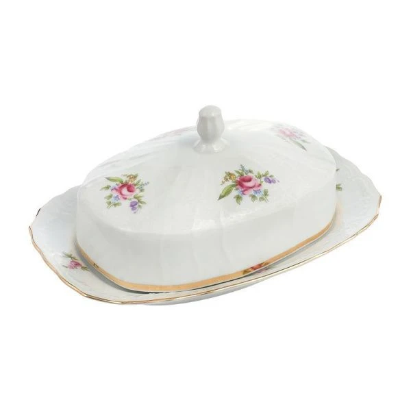 Масленка фарфор БЕРНАДОТТ ПОЛЕВОЙ ЦВЕТОК 250мл (1) ВЫВОД