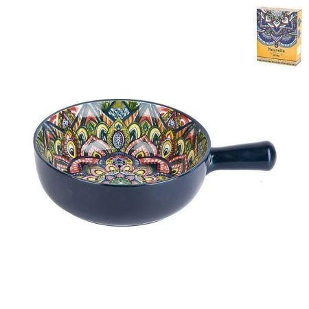 Кокотница с ручкой 20,3*15,3*5,5см фарфор ARABESQUE синий подар.уп. (12)