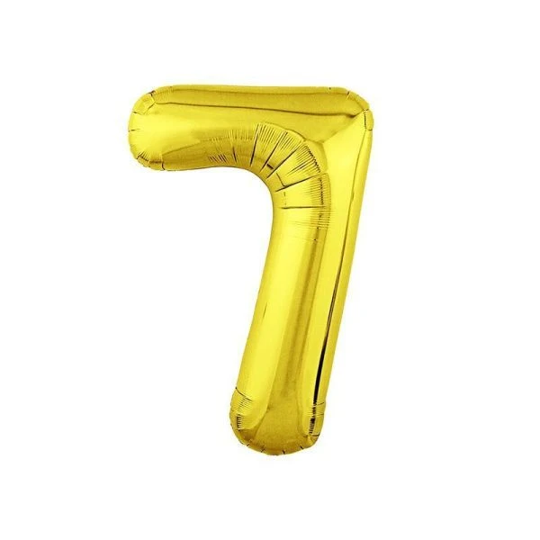 Шар фольгированный Цифра 7 золото 40" (102см) Slim (50)