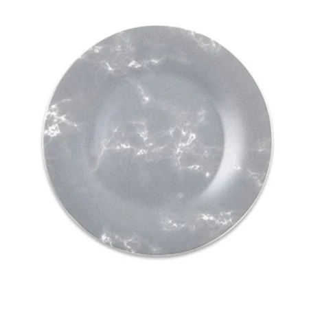 Тарелка мелкая 20см стеклокермика СЕРЫЙ МРАМОР плоская круглая (6/48)