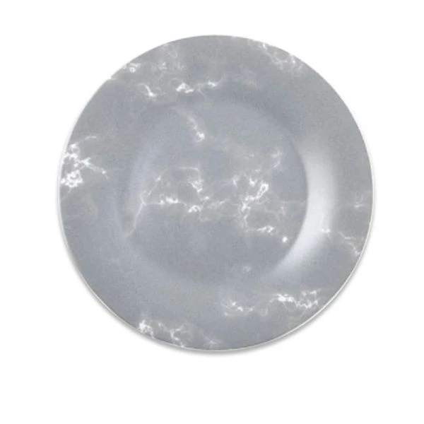 Тарелка мелкая 17,5см стеклокерамика серый мрамор плоская круглая (6/72)