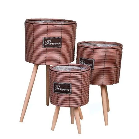 Корзинка плетеная 29*57см пластик круглая на ножках BY017 (12)